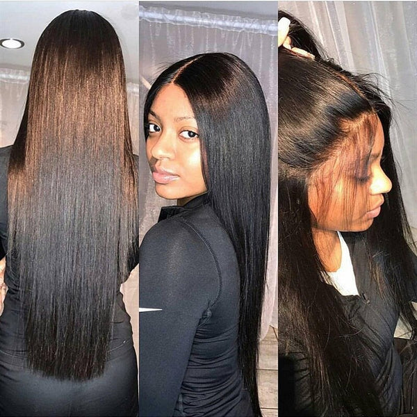 Brazilian Yaki Human Hair Wig For Black Women Lace Front Part Wig 4